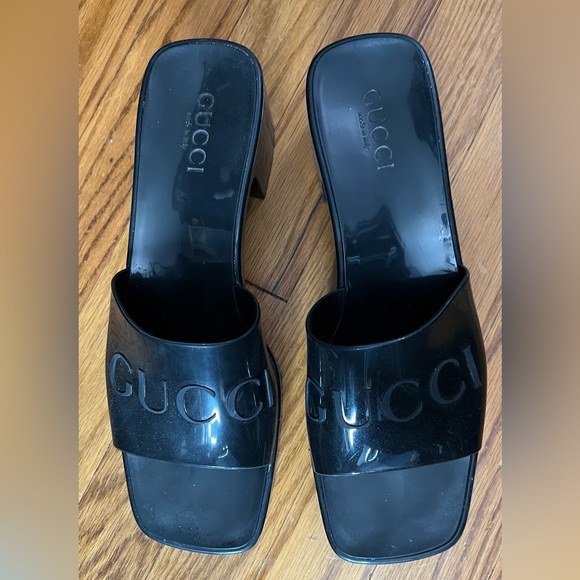 BLACK RUBBER GUCCI MULE 41. - Picture 4 of 4